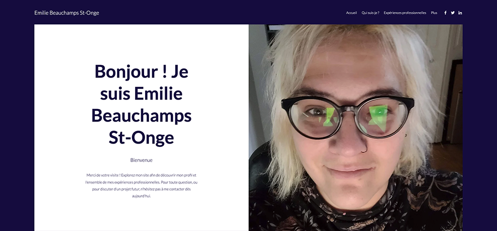 Site web de Emilie Beauchamps St-Onge